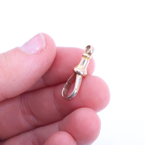 1227 - An Antique 15ct rose gold dog clip, unmarked mount tests as 15ct, 23.3mm, 2g