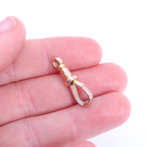 1227 - An Antique 15ct rose gold dog clip, unmarked mount tests as 15ct, 23.3mm, 2g