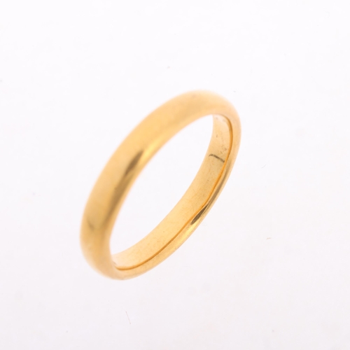 1228 - A 22ct gold wedding band ring, probably Charles Green & Son Ltd, Birmingham 1928, setting height 3.3... 