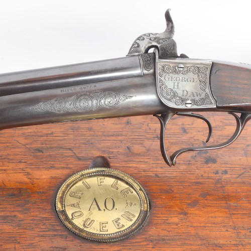 1 - Annie Oakley’s “Rifle Queen” Presentation Engraved Daw’s 408 Pin-Fire Smooth Bore Target Gun - 

Cra... 