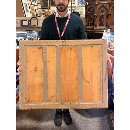 939 - Pre-Raphaelite School, Nativity scene, watercolour on paper laid on canvas, unsigned, 73cm x 92cm, u... 