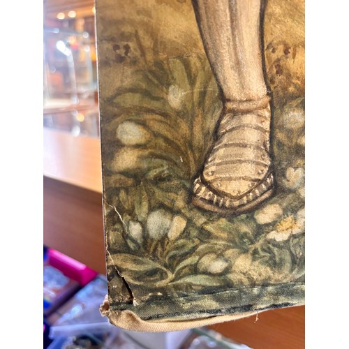 939 - Pre-Raphaelite School, Nativity scene, watercolour on paper laid on canvas, unsigned, 73cm x 92cm, u... 