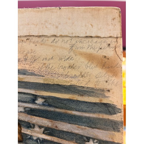 939 - Pre-Raphaelite School, Nativity scene, watercolour on paper laid on canvas, unsigned, 73cm x 92cm, u... 