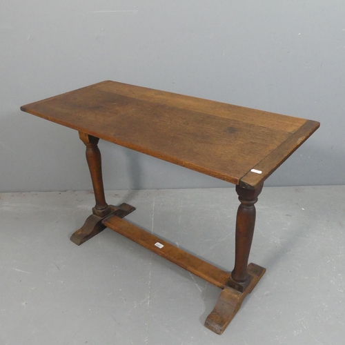 An antique oak rectangular side table. Length 100cm, height 65cm, width ...