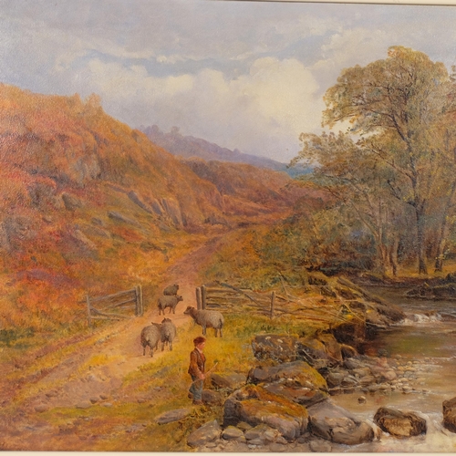 559 - Rosa Muller (1822 - 1914), shepherd and sheep beside a Welsh stream, 1895, oil on canvas, 42cm x 63c... 