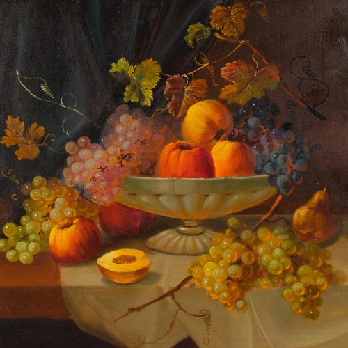 568 - Jan Petrus Sentz, Dutch style still life, oil on canvas, 50cm x 70cm, framed