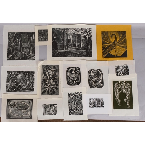 574 - Joan Freeman, folder of wood engravings, 1960s and '70s, all signed in pencil