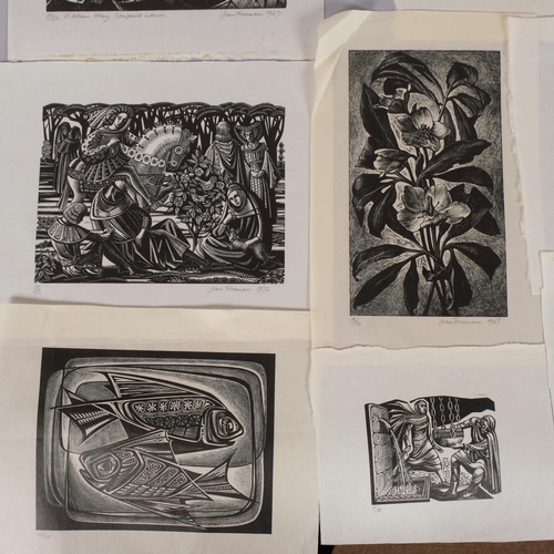574 - Joan Freeman, folder of wood engravings, 1960s and '70s, all signed in pencil