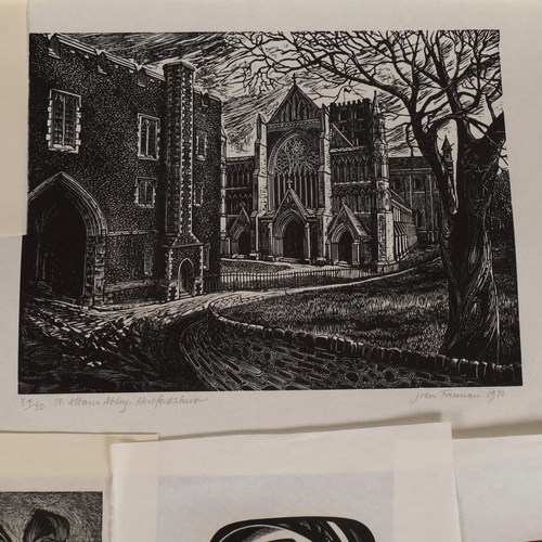 574 - Joan Freeman, folder of wood engravings, 1960s and '70s, all signed in pencil