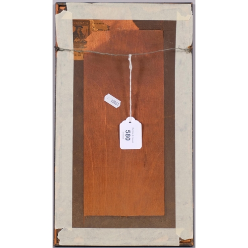 580 - Koson Ohara, raven, watercolour/gouache, 35cm x 19cm, framed