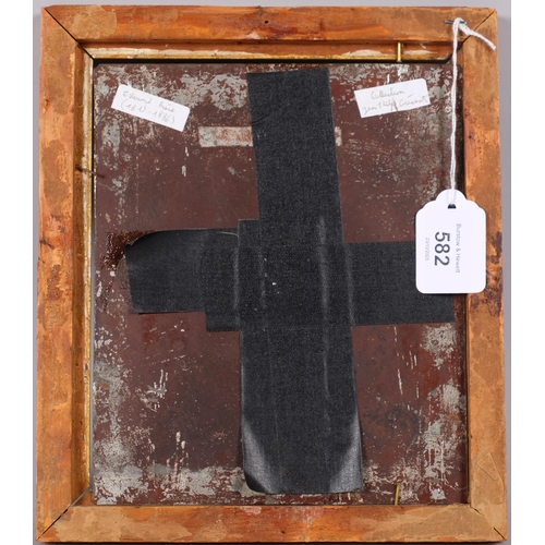 582 - Eduard Frere (1819 - 1886), street urchin with turnips, oil on tin, 20cm x 17cm, framed