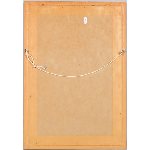 589 - Chinese watercolour, dragonfly and flowers, 31cm x 22cm, framed