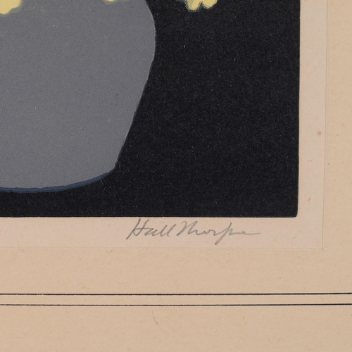 604 - John Hall Thorpe (1874 - 1947), Primroses, colour woodcut print, signed in pencil, 16.5cm x 15cm, fr... 