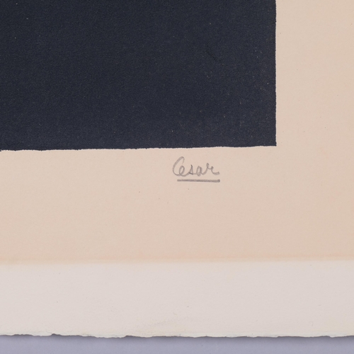 614 - Cesar Baldaccini, abstract, colour lithograph, 1963, signed in pencil, no. 65/75, plate 33cm x 25cm,... 