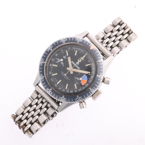 1006 - CHRONOSPORT - a Vintage stainless steel Diver's mechanical chronograph bracelet watch, circa 1970s, ... 