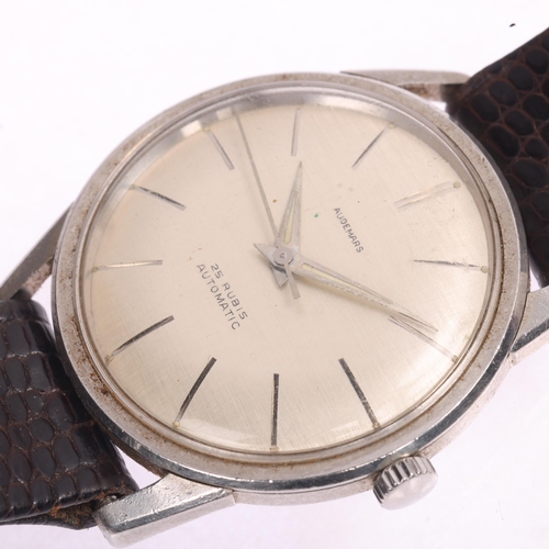 1008 - AUDEMARS - a Vintage stainless steel automatic wristwatch, ref. 2451, circa 1960s, brushed silvered ... 