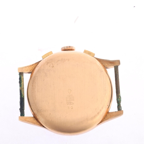 1009 - SHEFFIELD WATCH CO - a Vintage 18ct gold mechanical chronograph wristwatch head, ref. 31, circa 1950... 