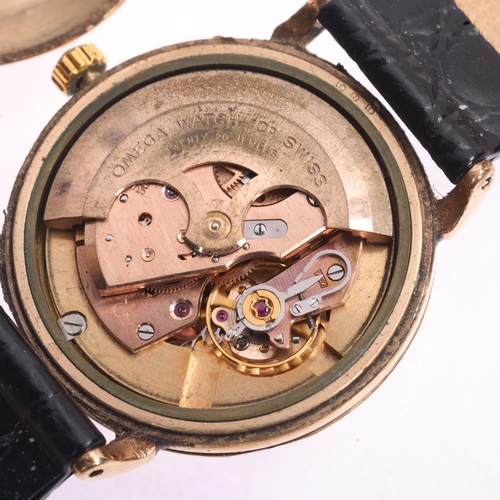 1010 - OMEGA - a Vintage 9ct gold automatic wristwatch, ref. 13308, circa 1958, silvered dial with gilt qua... 