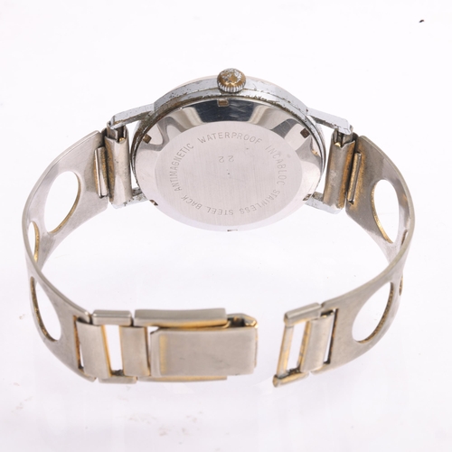 1016 - ORIOSA - a Vintage stainless steel automatic calendar wristwatch, circa 1970s, silvered dial with bl... 