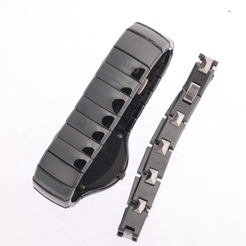 1018 - RADO - a Hi-Tech ceramic Diastar Jubile quartz calendar bracelet watch, ref. 115.0653.3, black dial ... 