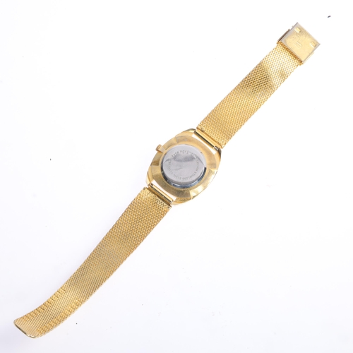 1019 - DUPONT - a Vintage gold plated stainless steel mechanical wristwatch, champagne dial with gilt arrow... 