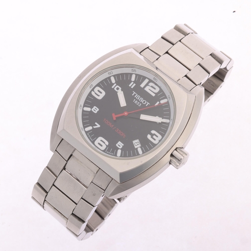 1022 - TISSOT - a stainless steel T-Sport quartz calendar bracelet watch, ref. TKS-BC, circa 2004, black di... 