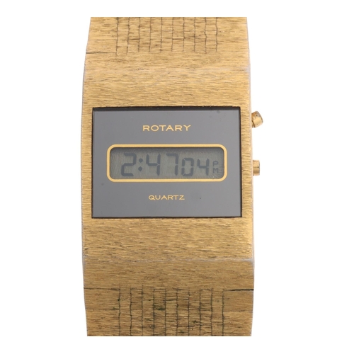 1023 - ROTARY - a Vintage gold plated stainless steel quartz digital bracelet watch, ref. 839, with integra... 