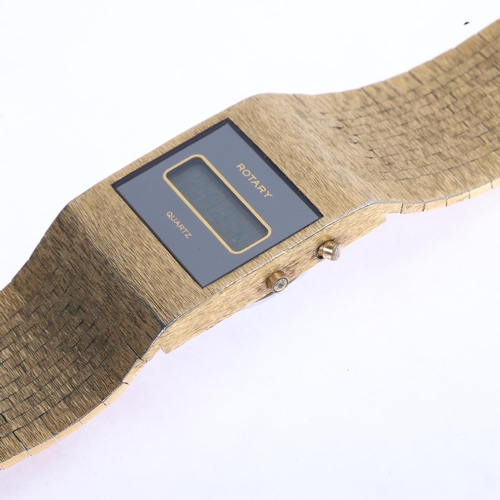 1023 - ROTARY - a Vintage gold plated stainless steel quartz digital bracelet watch, ref. 839, with integra... 