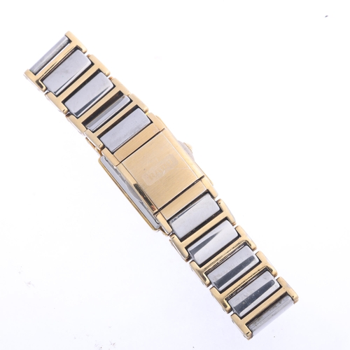 1033 - RADO - a lady's gold plated ceramic Diastar quartz bracelet watch, ref. 153.0383.3, silvered dial wi... 
