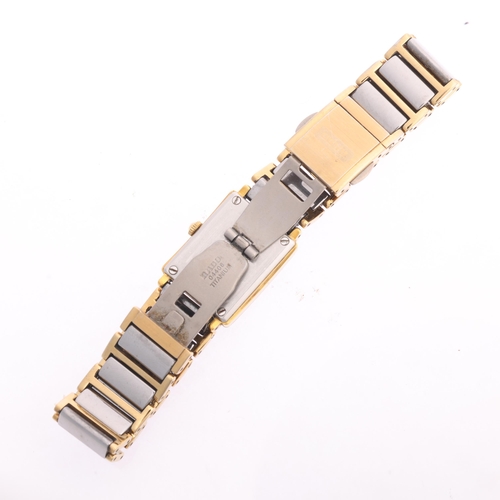 1033 - RADO - a lady's gold plated ceramic Diastar quartz bracelet watch, ref. 153.0383.3, silvered dial wi... 