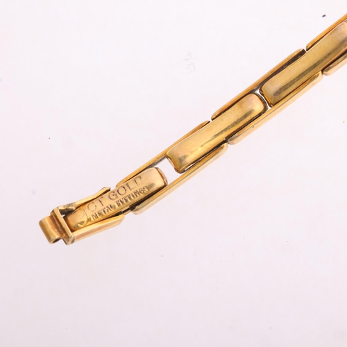1035 - A Vintage 9ct gold expanding watch bracelet, with metal spring fittings, 12cm, 4.9g gross