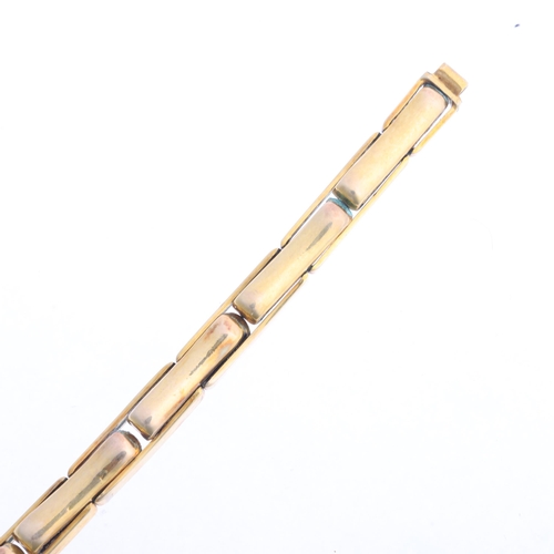 1035 - A Vintage 9ct gold expanding watch bracelet, with metal spring fittings, 12cm, 4.9g gross