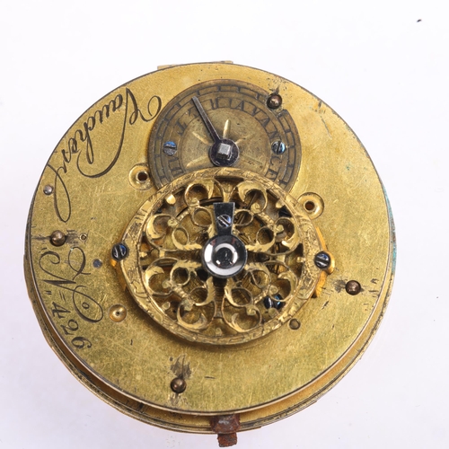 1039 - An early 19th century 18ct gold black enamel open-face key-wind pocket watch, by Vaucher, gilt dial ... 