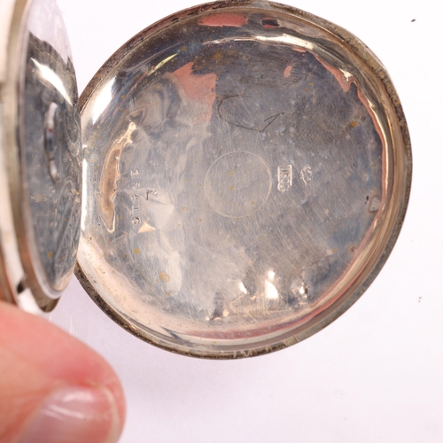 1041 - HEBDOMAS - a Turkish 800 silver open-face keyless pocket watch, cream enamel semi-skeleton dial with... 