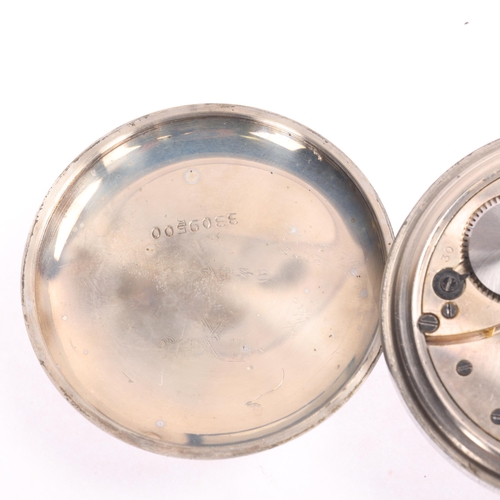 1044 - A Second World War Period nickel open-face keyless GSTP military issue pocket watch, circa 1940s, si... 