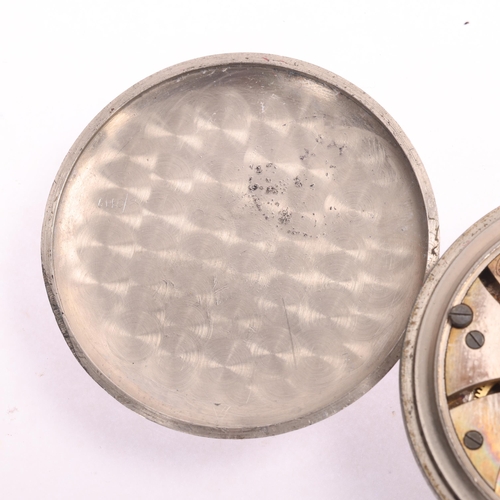 1045 - A Second World War Period nickel open-face keyless GSTP military issue pocket watch, circa 1940s, wh... 