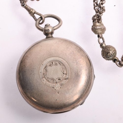 1048 - WALTHAM - a 19th century silver open-face key-wind pocket watch, retailed by J N Masters of Rye and ... 