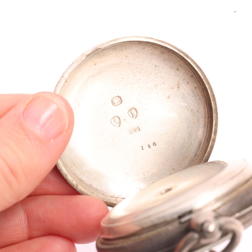 1048 - WALTHAM - a 19th century silver open-face key-wind pocket watch, retailed by J N Masters of Rye and ... 