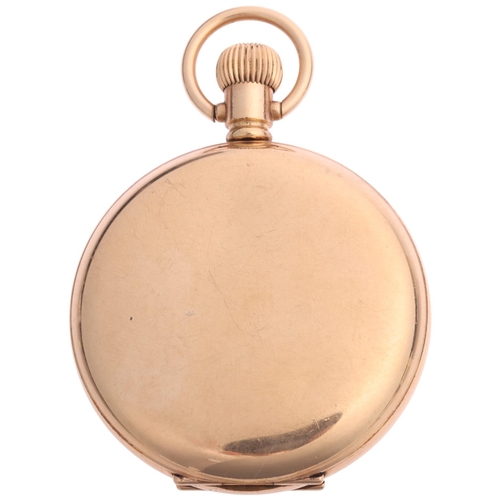 1050 - An early 20th century gold plated full hunter keyless pocket watch, by Thomas Russell & Son of Liver... 