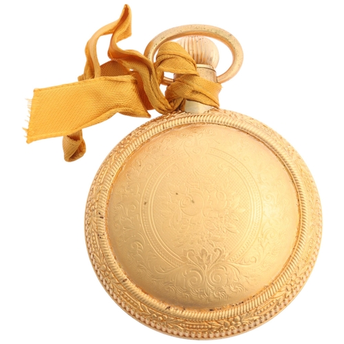 1054 - ROLEX - a Vintage gilt-metal 'Pocket Watch' perfume bottle, circa 1960, the case in the form of a po... 