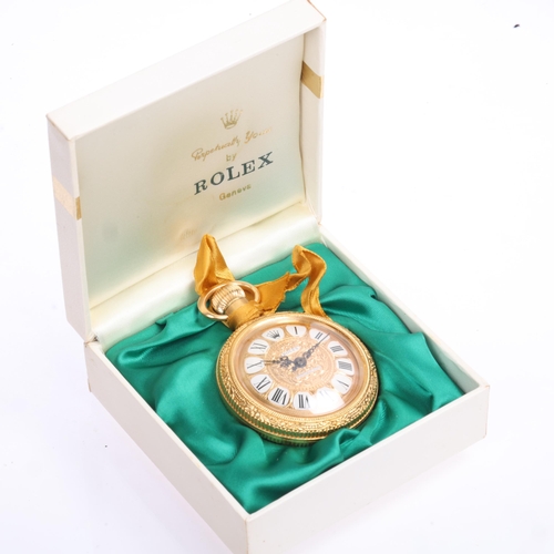 1054 - ROLEX - a Vintage gilt-metal 'Pocket Watch' perfume bottle, circa 1960, the case in the form of a po... 