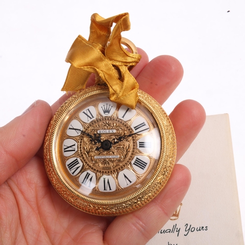 1054 - ROLEX - a Vintage gilt-metal 'Pocket Watch' perfume bottle, circa 1960, the case in the form of a po... 