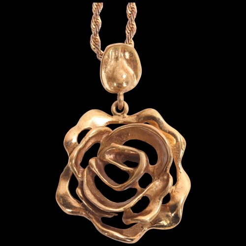 PENTTI SARPANEVA - a large Vintage Finnish brutalist bronze rose