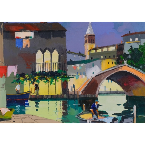 Cecil Rochfort d'Oyly-John (1906 - 1993), Venice Side Street Off Grand Canal, oil on canvas, 26cm x 36cm, framed. ARR.