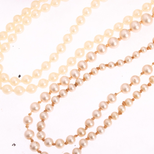 1693 - Various jewellery, including gold and silver inlaid tortoiseshell brooch, and faux pearl necklace wi... 