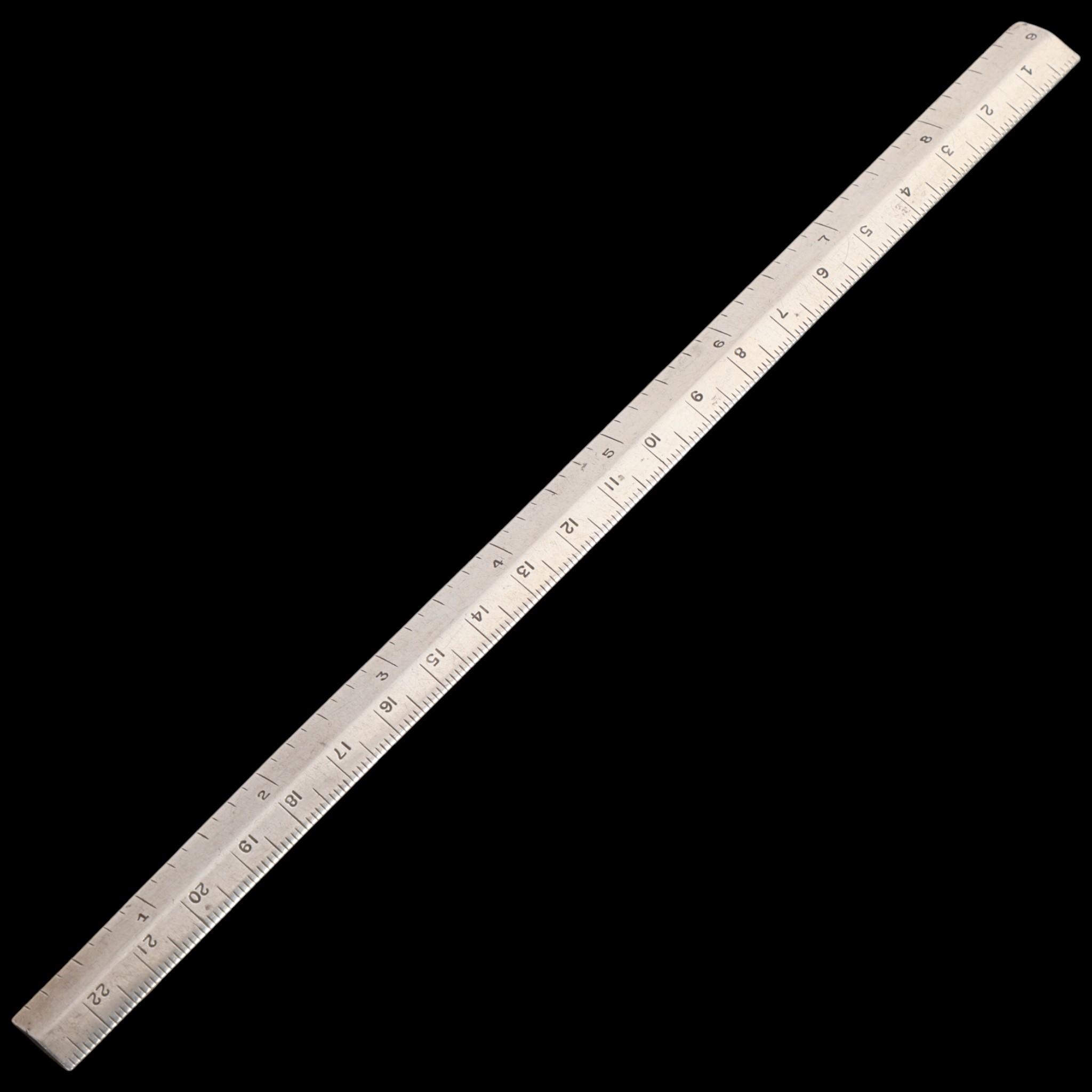 SAMPSON MORDAN & CO - an Edwardian silver 9 inch ruler, Chester 1905, 0.7oz
