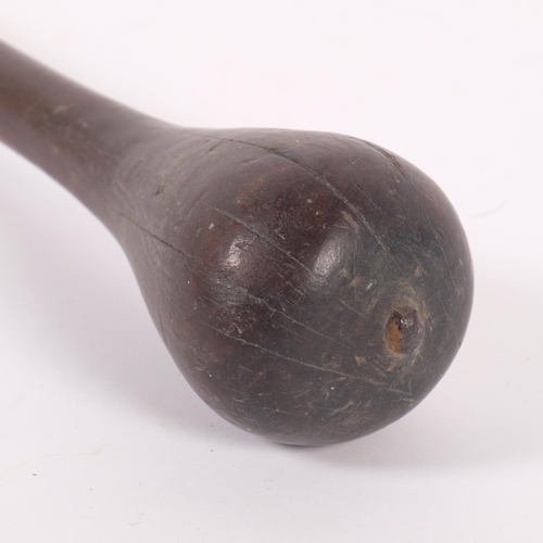 13 - A 19th century hardwood life preserver club, L56cm