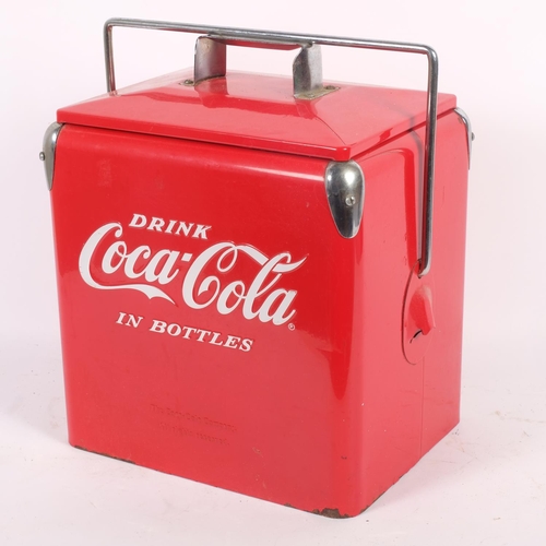81 - A modern Coca-Cola brand cooler, with swing handle, overall H37cm