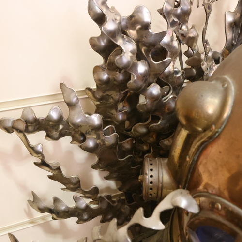 136 - LEIGH DYER (born 1959) - a spectacular handmade stainless steel wall mount, designed to hold a diver... 