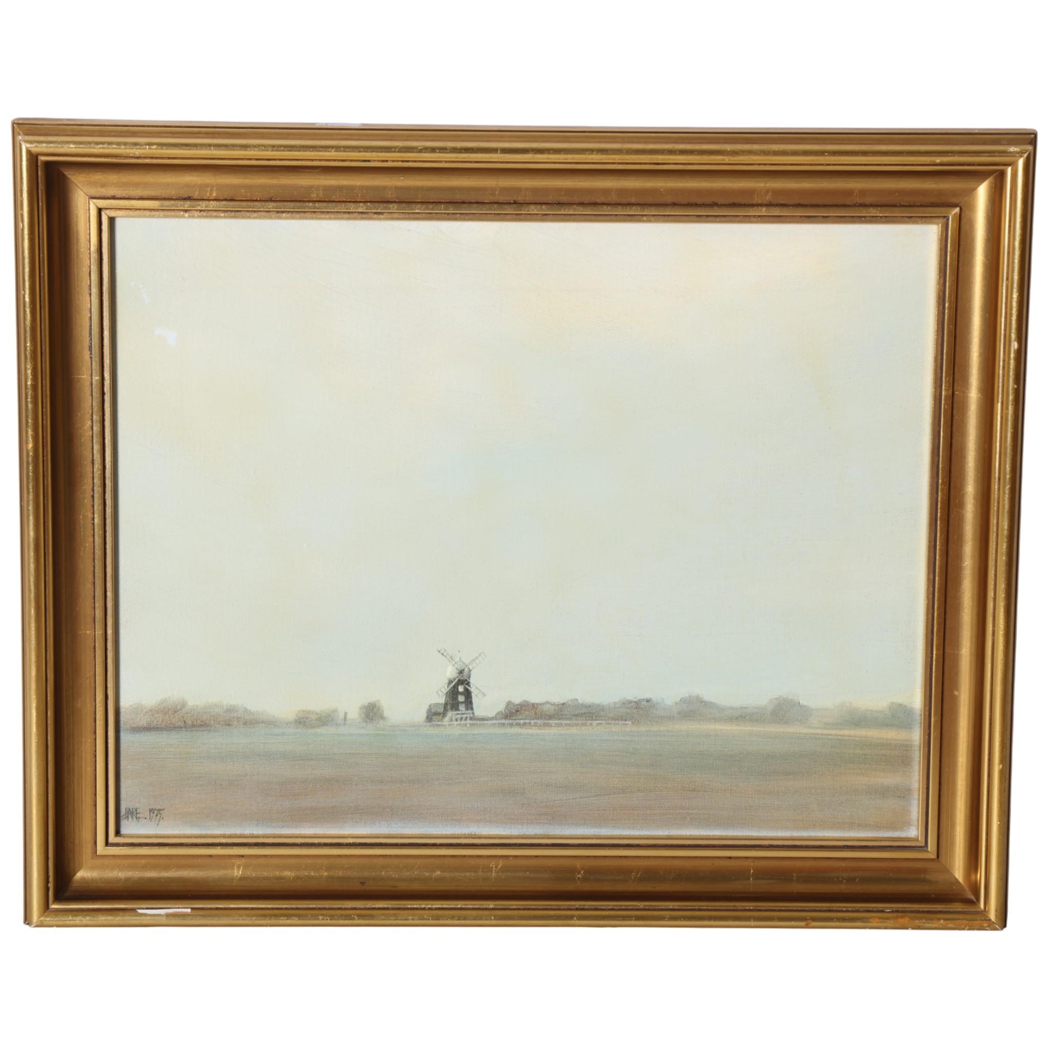Derek Hare, landscape with windmill, 1975, oil on canvas, 35cm x 45cm ...